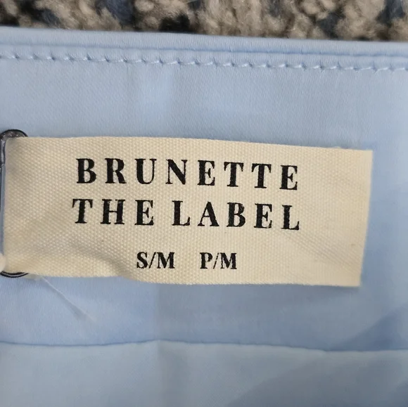 BNWT. Brunette The Label 2 Piece Light Blue Satin Strapless Dress - Picture 2 of 4